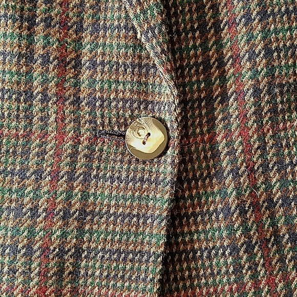 Vintage Wool Blend Checkered Blazer - Picture 9 of 13